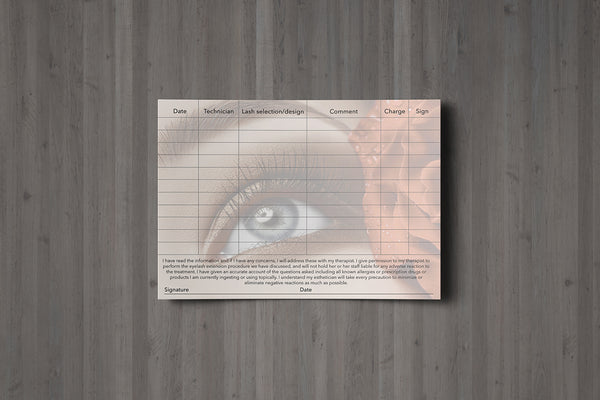 NEW Eyelash Extension Client Card / Treatment Consultation Card / Photo Background