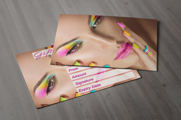 Gift Voucher Card for Massage/Beauty Salons, Makeup, Facial Treatment