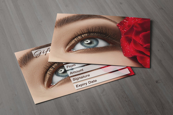 Gift Voucher Card for Makeup / Beauty Salons, Eyelash Extension, Lash Lift Treatment