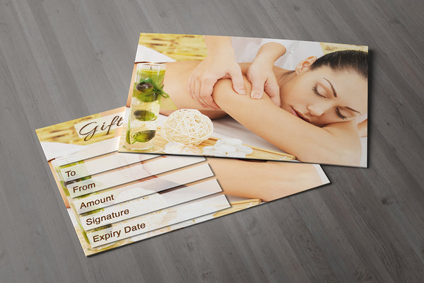 Gift Voucher Card for Massage / Beauty Salons, Reflexology Treatment