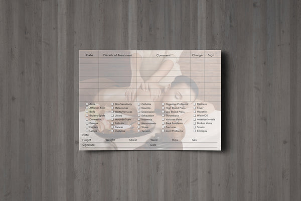 NEW Massage Client Card / Treatment Consultation Card / Photo Background