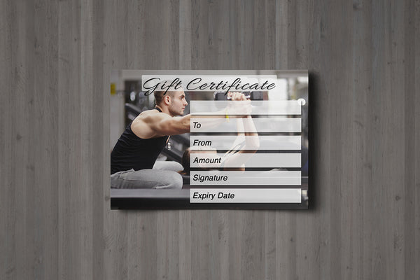 Gift Voucher Card for Personal Trainers, Gym Instructors, Body Building, Kettlebell, Fitness