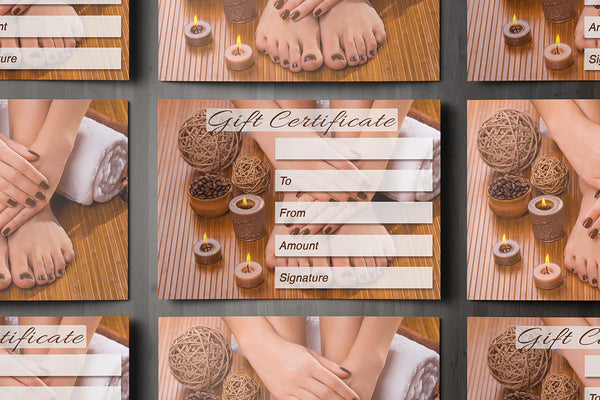 Gift Voucher Card for Beauty Salons, Nail Technicians, Pedicure/Manicure - Pedicure design