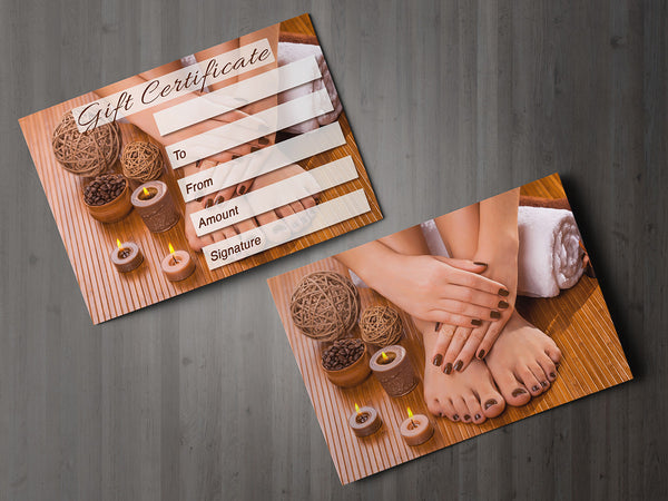 Gift Voucher Card for Beauty Salons, Nail Technicians, Pedicure/Manicure - Pedicure design