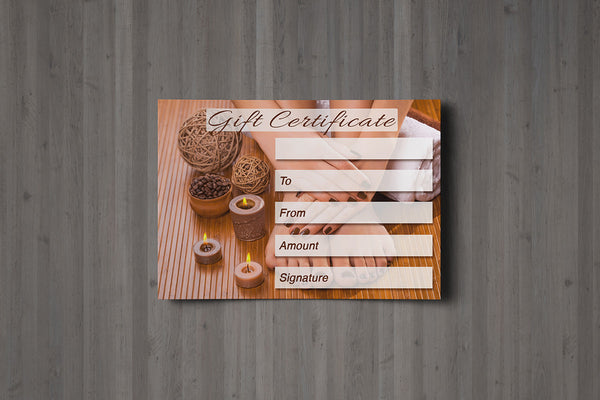 Gift Voucher Card for Beauty Salons, Nail Technicians, Pedicure/Manicure - Pedicure design