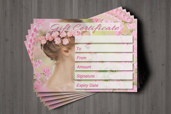 Gift Voucher Card for Hairdressers / Beauty Salons, Nail Treatment, Spa, Massage