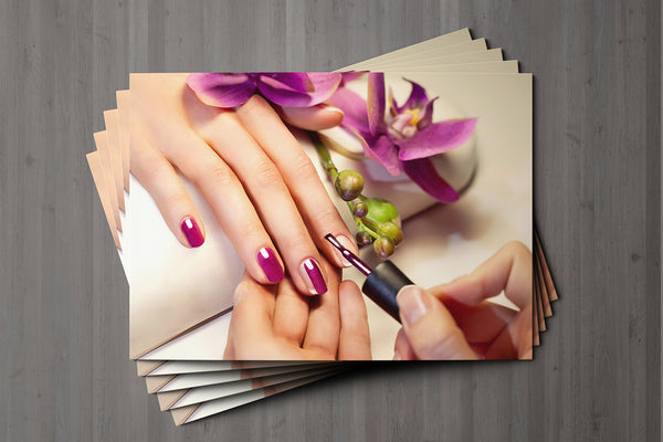 Gift Voucher Card for Beauty Salons, Nail Technicians, Therapists - Manicure Purple Photo