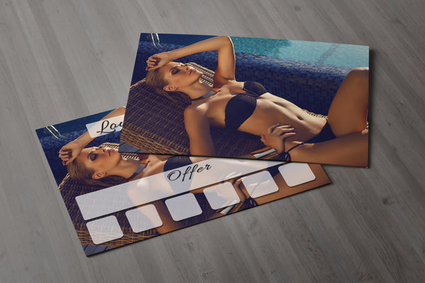 Mini Loyalty Card for Beauty Salon, Sunbed, Solarium, Therapists - A8 size