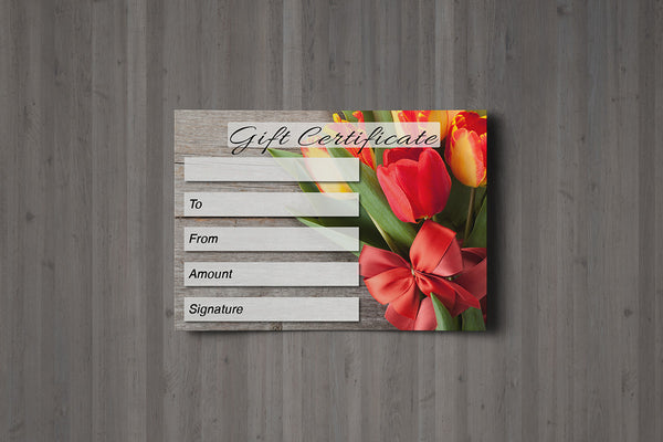 Gift Voucher Card for Massage/Beauty Salons, Hairdressers, Therapists