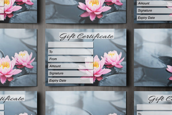 Gift Voucher Card for Massage/Beauty Salons, Hairdressers, Therapists