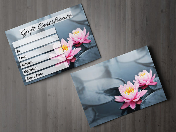 Gift Voucher Card for Massage/Beauty Salons, Hairdressers, Therapists