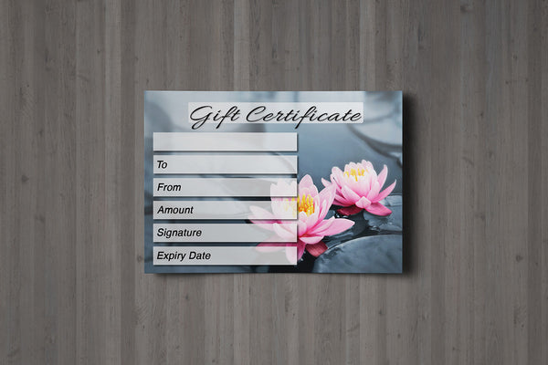 Gift Voucher Card for Massage/Beauty Salons, Hairdressers, Therapists