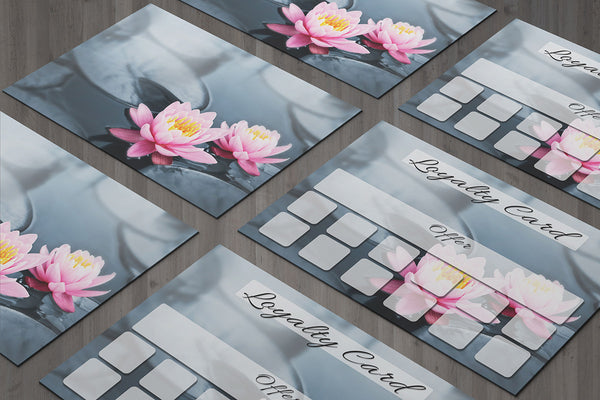 Loyalty Card for Massage/Beauty Salons, Hairdressers, Therapists - Water Lilly photo - A7 size