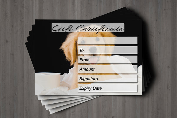 Gift Voucher Card for Veterinarians / Dog Groomers, Dog Trainers