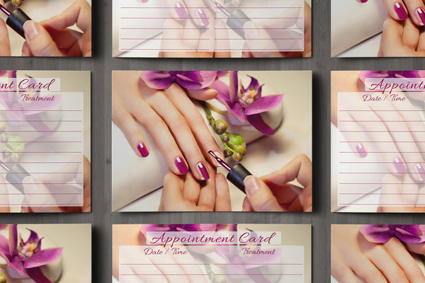 Appointment Card for Beauty Salons, Nail technicians, Manicure, Pedicure