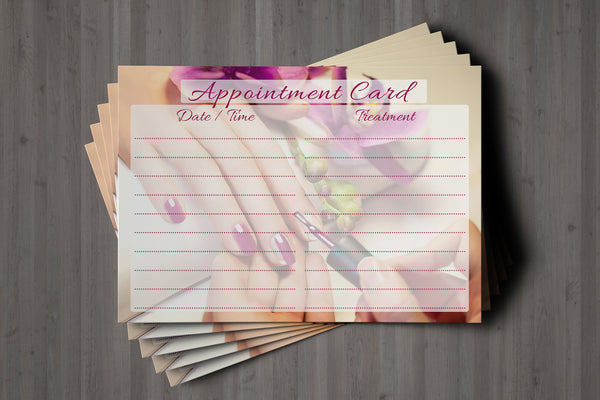 Appointment Card for Beauty Salons, Nail technicians, Manicure, Pedicure