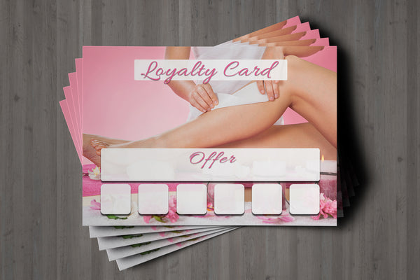 Mini Loyalty Card for Beauty Salons, Therapists, Waxing, Sugaring - A8 size