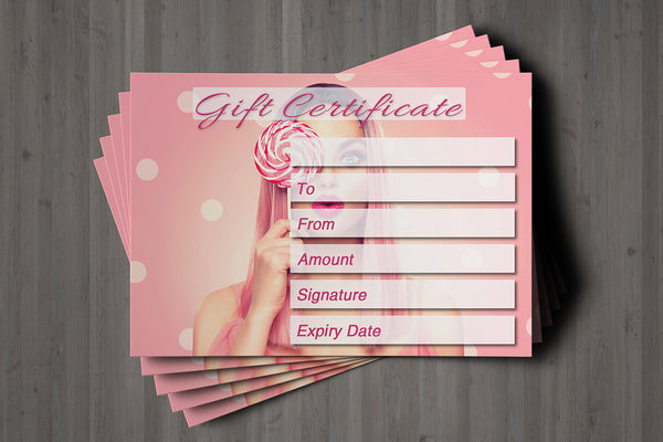 Gift Voucher Card for Hairdressers / Beauty Salons, Nail Treatment, Spa, Massage