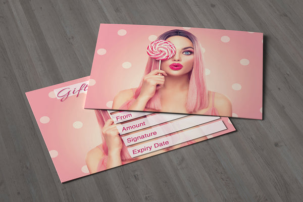 Gift Voucher Card for Hairdressers / Beauty Salons, Nail Treatment, Spa, Massage