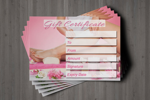 Gift Voucher Card for Beauty Salons /  Waxing, Sugaring, Beauty Treatment