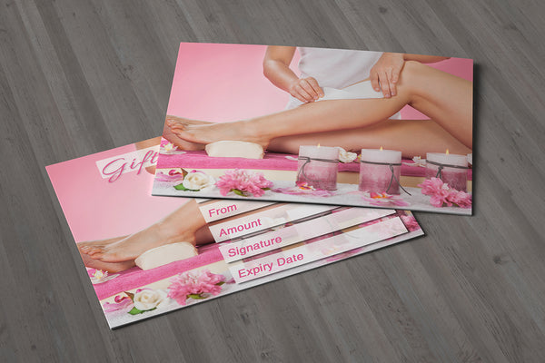 Gift Voucher Card for Beauty Salons /  Waxing, Sugaring, Beauty Treatment